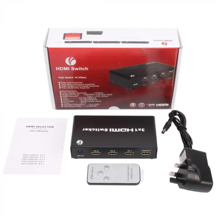 Vcom DD433 3-1 Port 1.4V 3D Metal Hdmi Switch (KDO)
