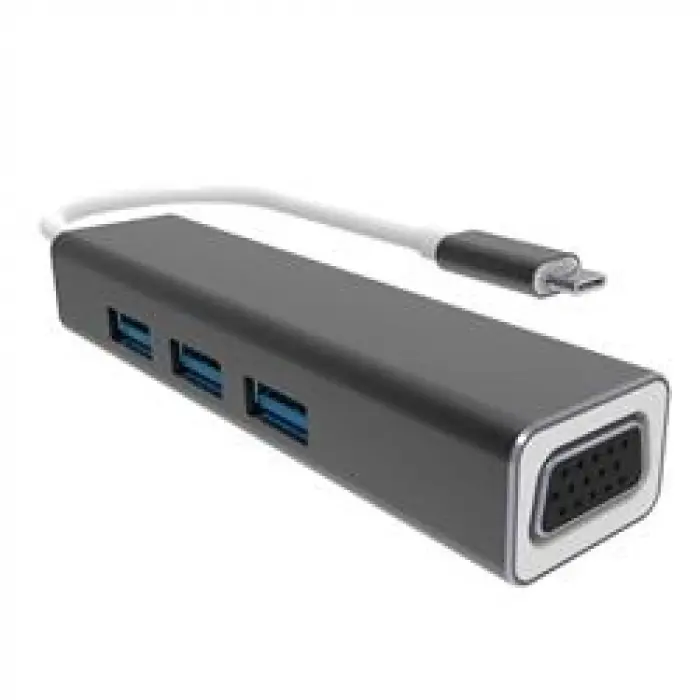 Vcom DH319 Type-C To Usb 3.0-3 Vga Çevirici (KDO)
