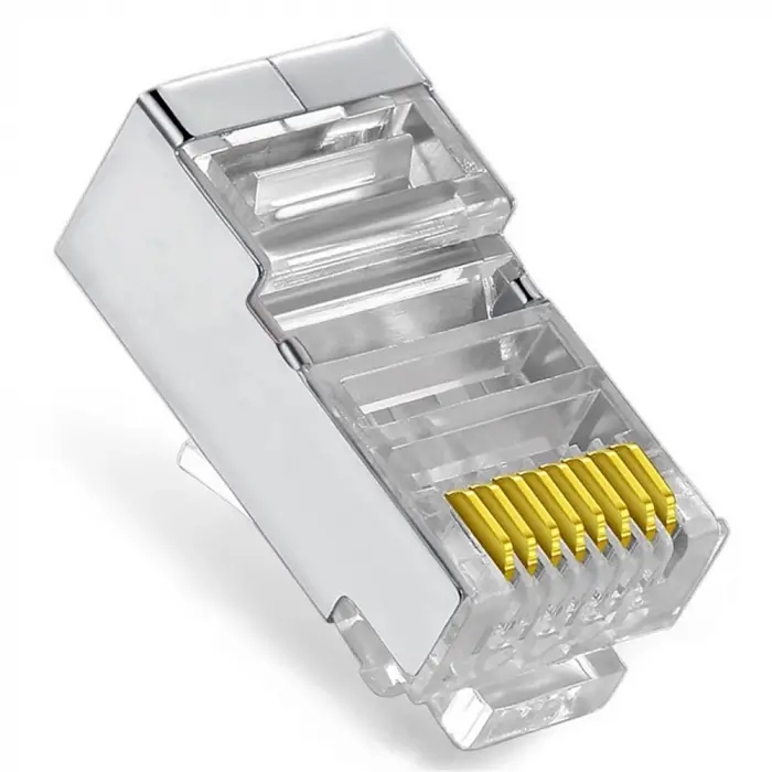 Vcom NM026 100lü Metal RJ45 8P8C Cat6-UTP-RJ45-3u Konnektör (KDO)