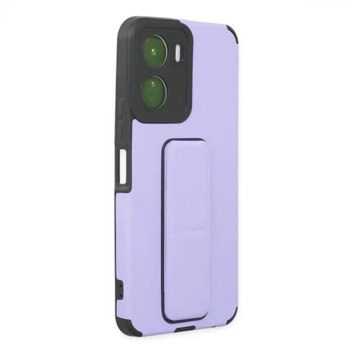 Vivo Y16 Kılıf Mega Standlı Silikon - Lila