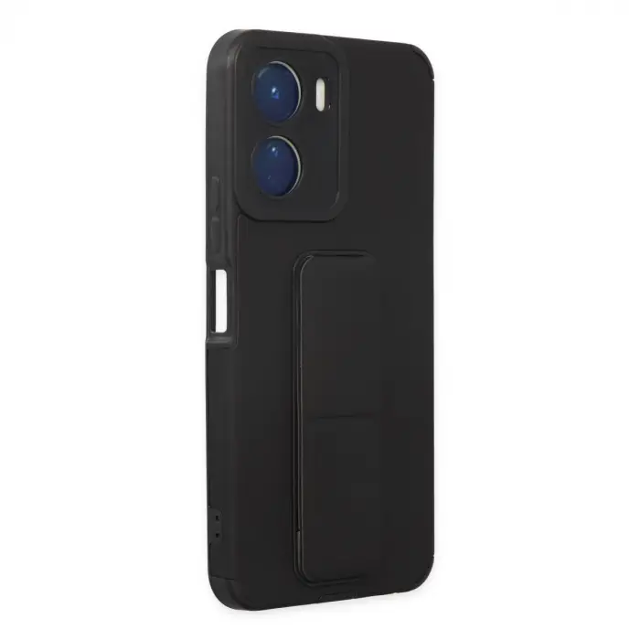 Vivo Y16 Kılıf Mega Standlı Silikon - Siyah