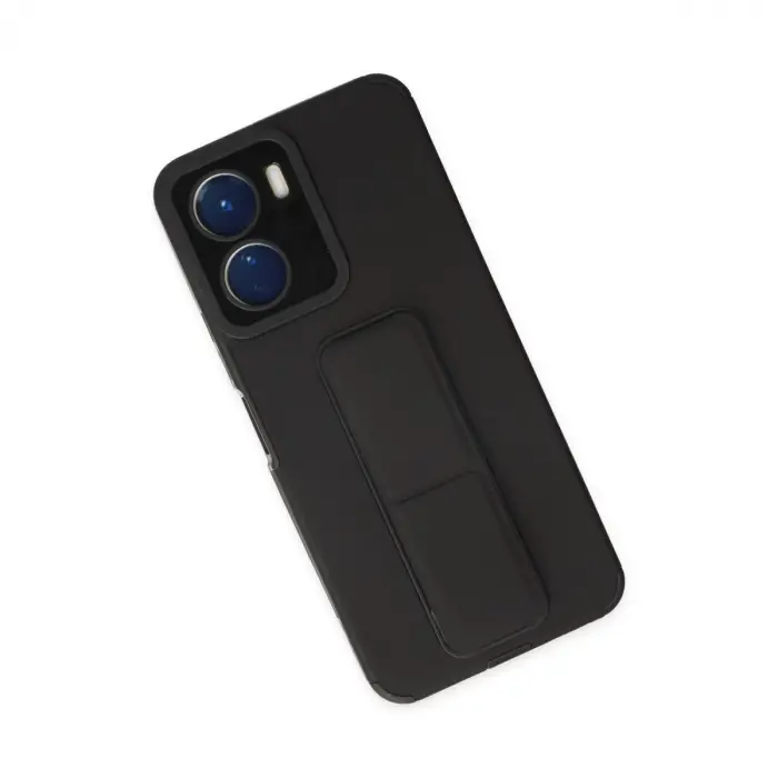 Vivo Y16 Kılıf Mega Standlı Silikon - Siyah