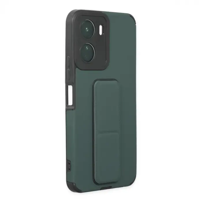 Vivo Y16 Kılıf Mega Standlı Silikon - Yeşil