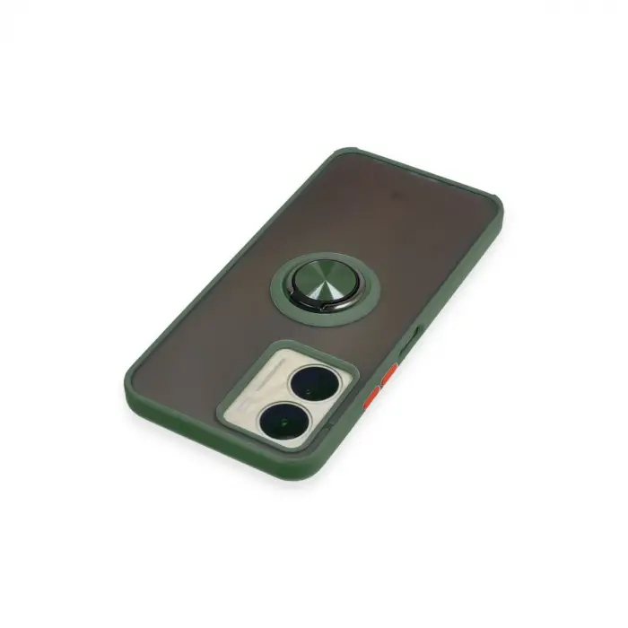 Vivo Y16 Kılıf Montreal Yüzüklü Silikon Kapak - Yeşil