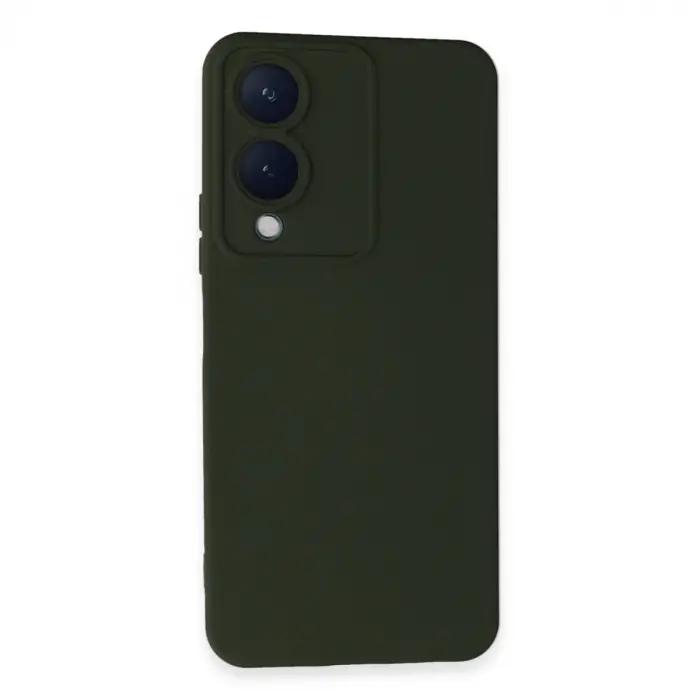 Vivo Y17s Kılıf Nano İçi Kadife Silikon - Koyu Yeşil