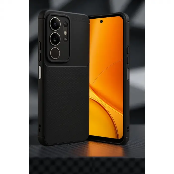 Vivo Y29 4g Auto Focus Karbon Kapak - Siyah