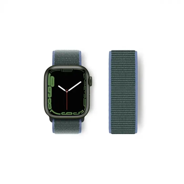 Watch 38mm Hasırlı Cırtcırtlı Kordon - Mavi-yeşil