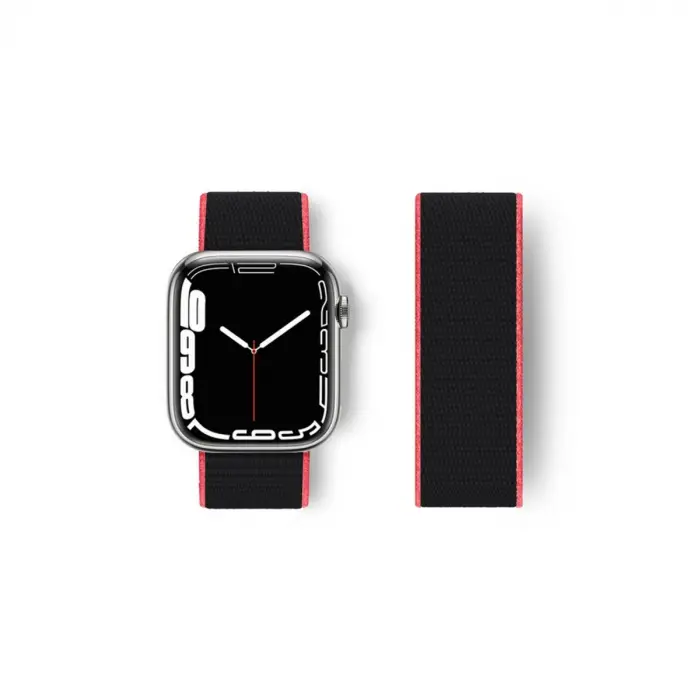 Watch 38mm Hasırlı Cırtcırtlı Kordon - Pembe-siyah