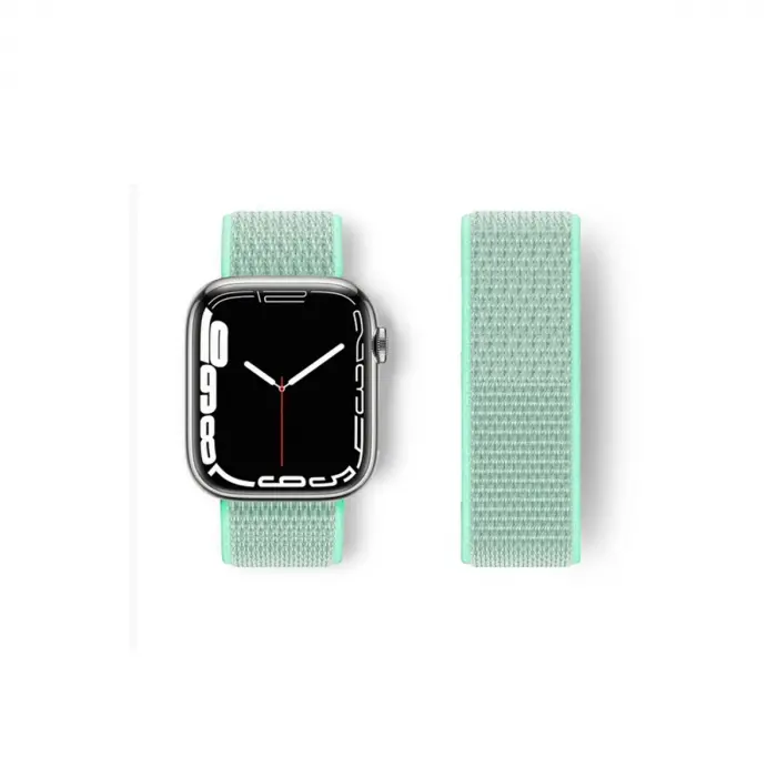 Watch 38mm Hasırlı Cırtcırtlı Kordon - Turkuaz