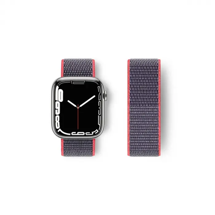 Watch 42mm Hasırlı Cırtcırtlı Kordon - Pembe