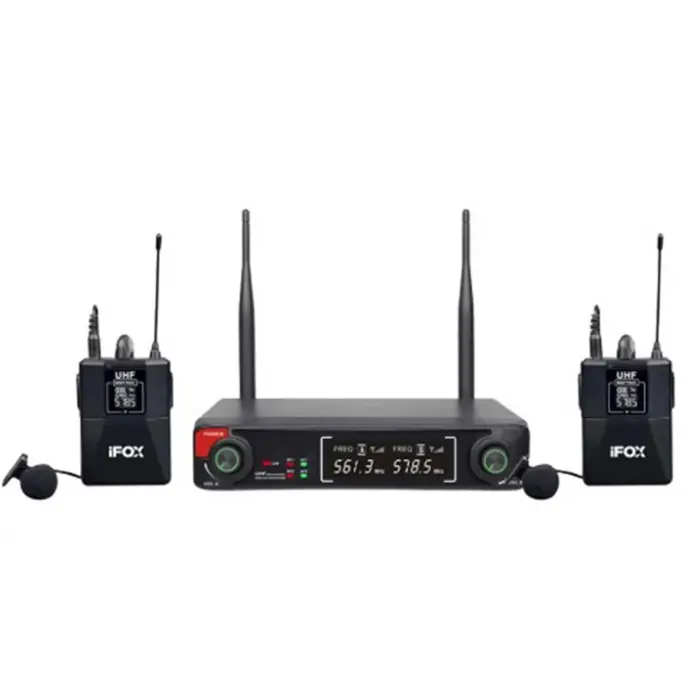 Wöller FX-700YY UHF Çift Kanallı Led Ekran 2li Kablosuz Yaka Mikrofonu
