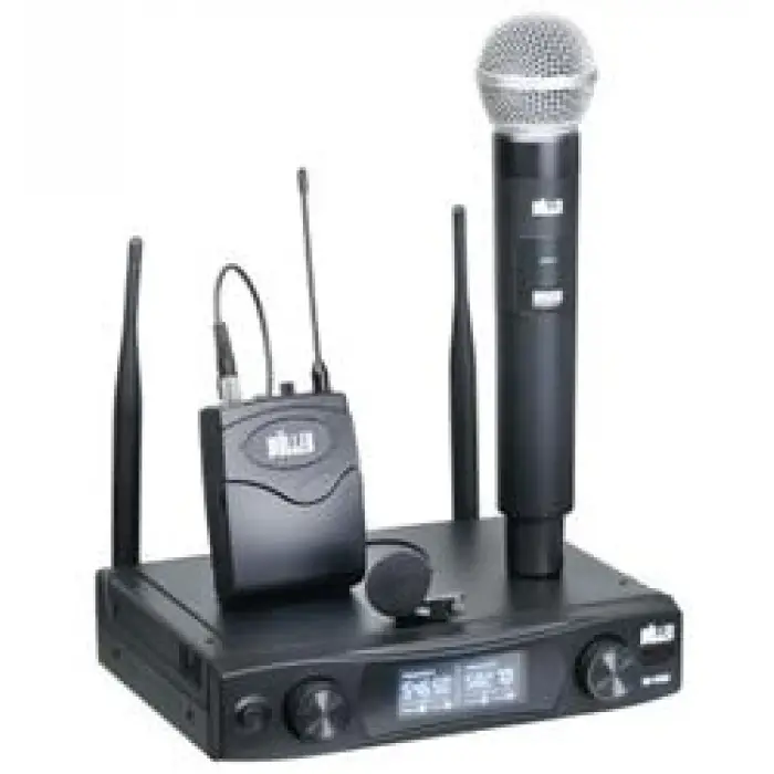 Wöller W-920EY UHF Çift Kanallı Led Ekran Kablosuz Yaka ve El Mikrofonu