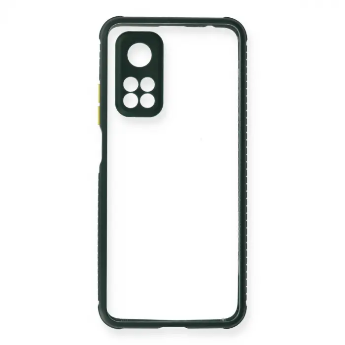 Xiaomi Mi 10t Pro Kılıf Miami Şeffaf Silikon - Koyu Yeşil