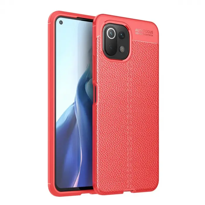 Xiaomi Mi 11 Lite Kılıf Auto Focus Kapak - Kırmızı