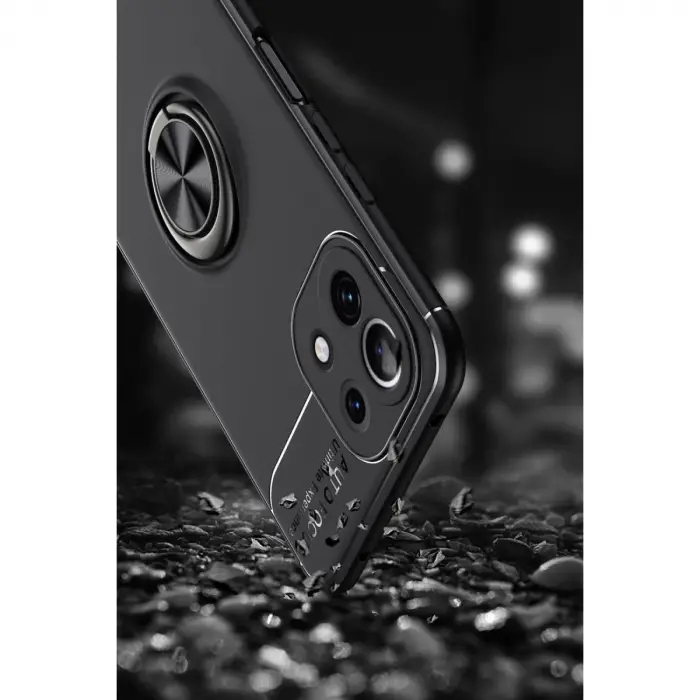 Xiaomi Mi 11 Lite Kılıf Range Yüzüklü Silikon - Siyah