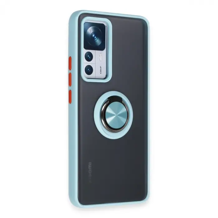 Xiaomi Mi 12t Pro Kılıf Montreal Yüzüklü Silikon Kapak - Buz Mavi
