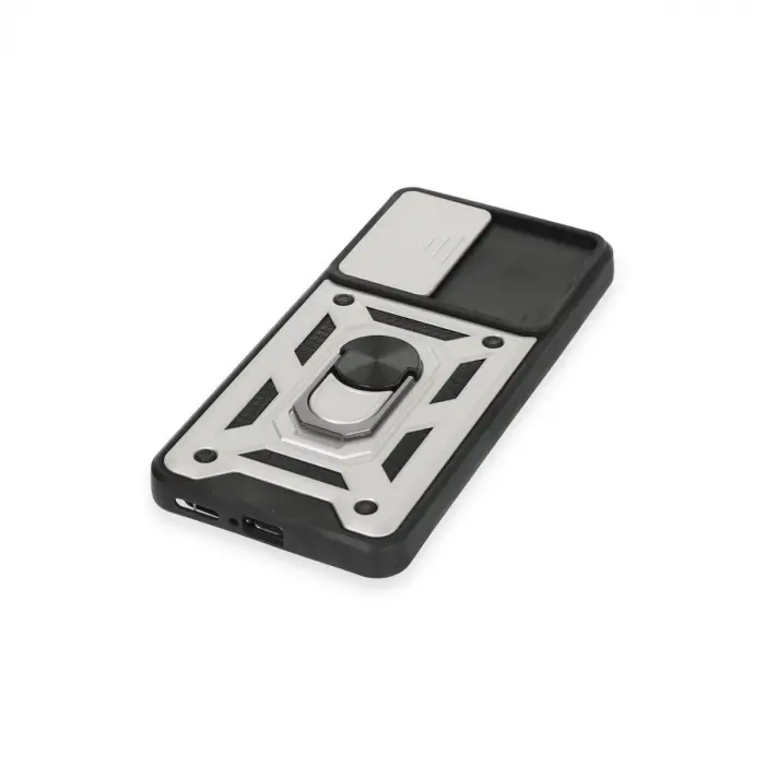 Xiaomi Mi 12t Pro Kılıf Pars Lens Yüzüklü Silikon - Gümüş