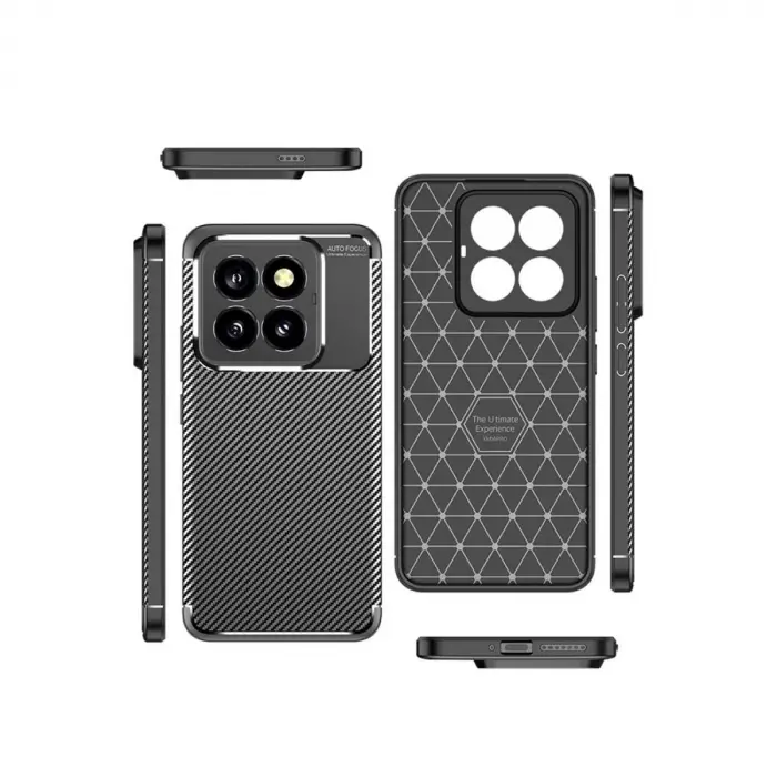 Xiaomi Mi 14t Pro Kılıf Auto Focus Karbon Kapak - Siyah