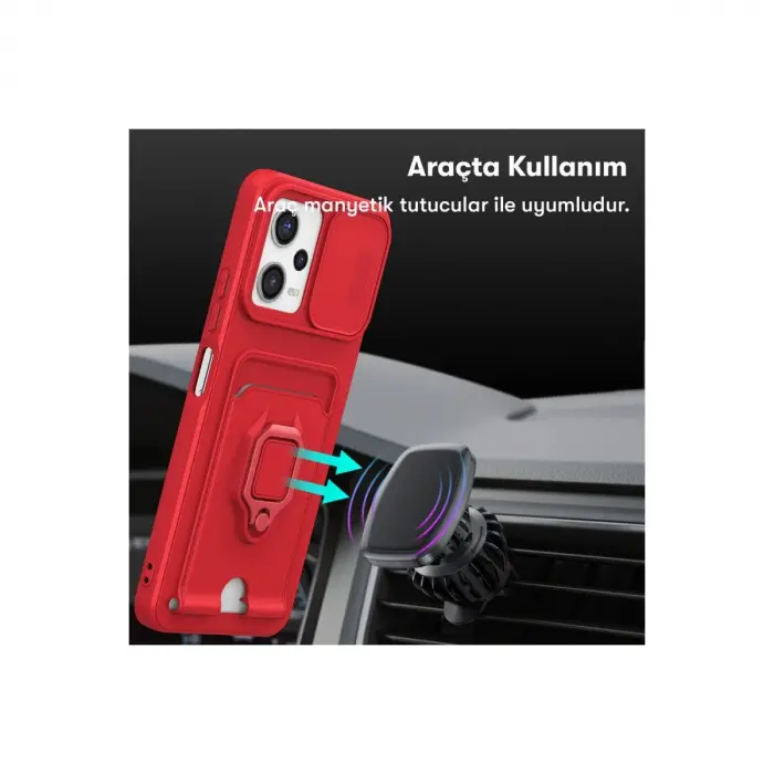 Xiaomi Poco X5 5g Kılıf Zuma Kartvizitli Yüzüklü Silikon - Pembe