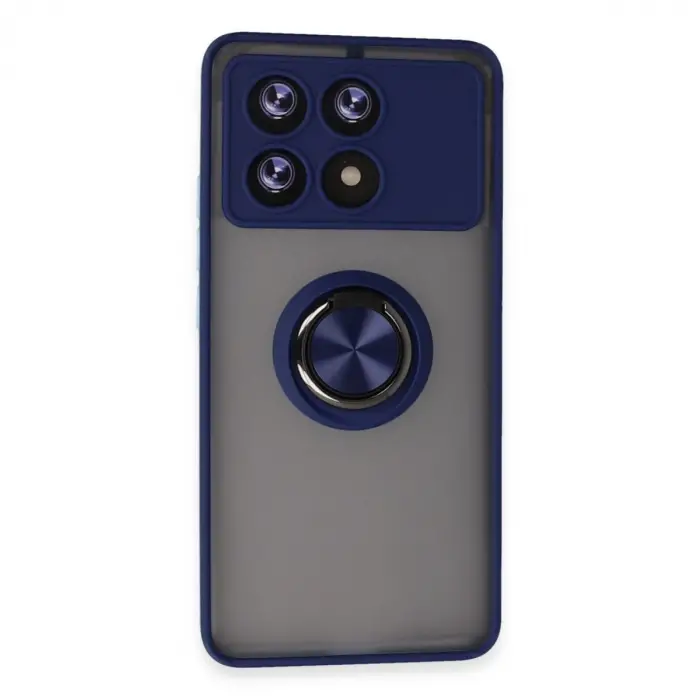 Xiaomi Poco X6 Pro Kılıf Montreal Yüzüklü Silikon Kapak - Lacivert