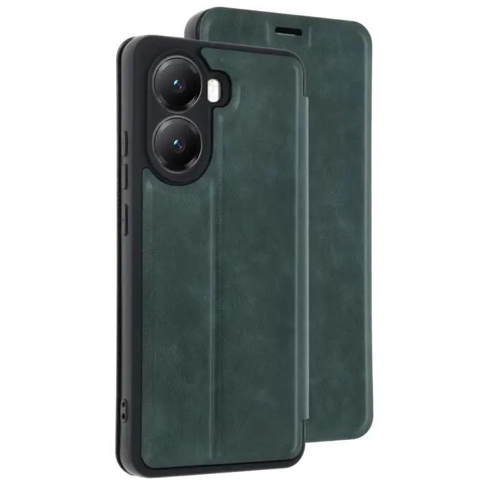 Xiaomi Poco X7 Pro Kılıf Flip Cover - Koyu Yeşil