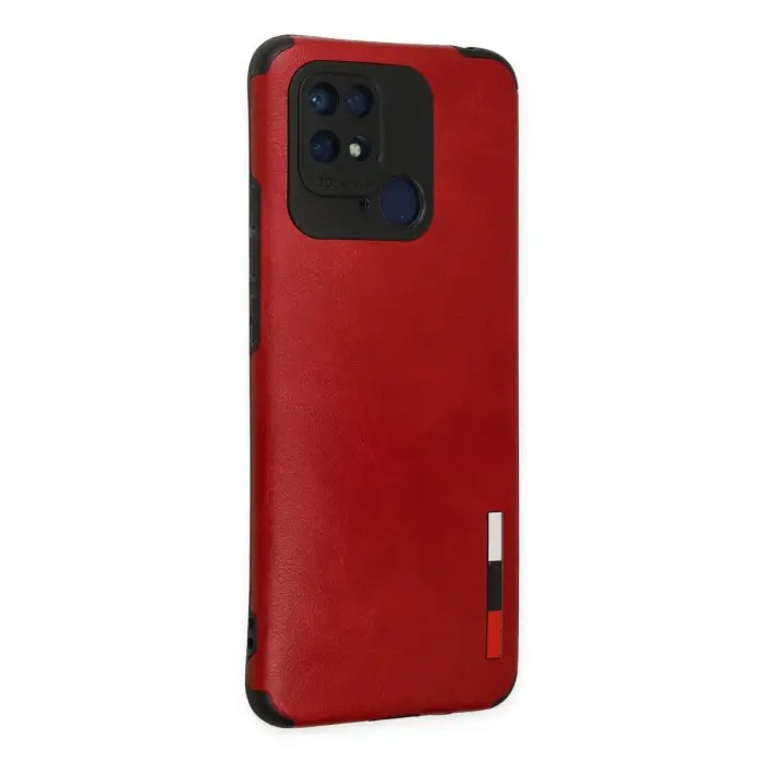 Xiaomi Redmi 10c Kılıf Loop Deri Silikon - Kırmızı