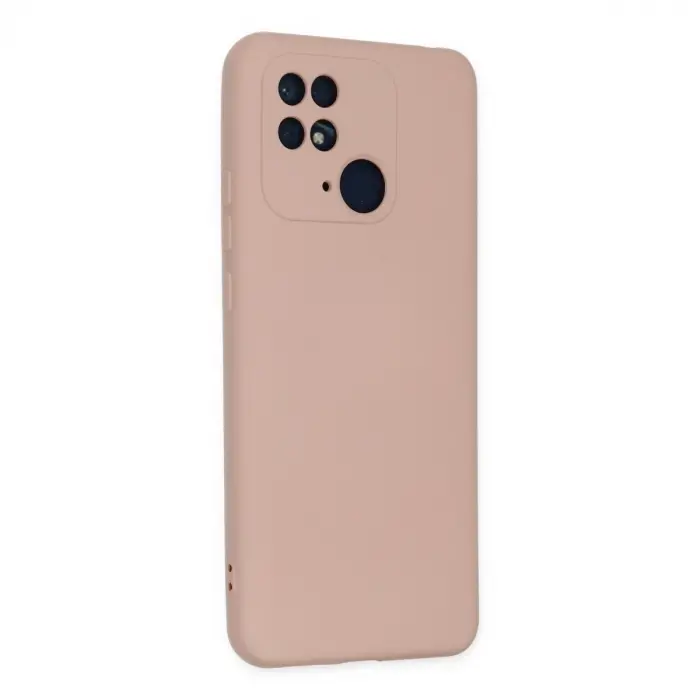Xiaomi Redmi 10c Kılıf Nano İçi Kadife Silikon - Pudra