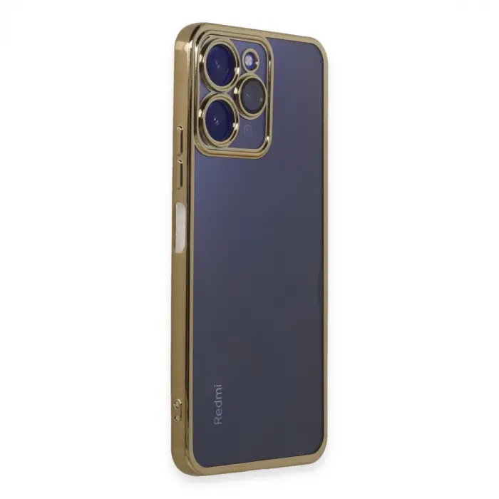 Xiaomi Redmi 12 Kılıf Razer Lensli Silikon - Gold