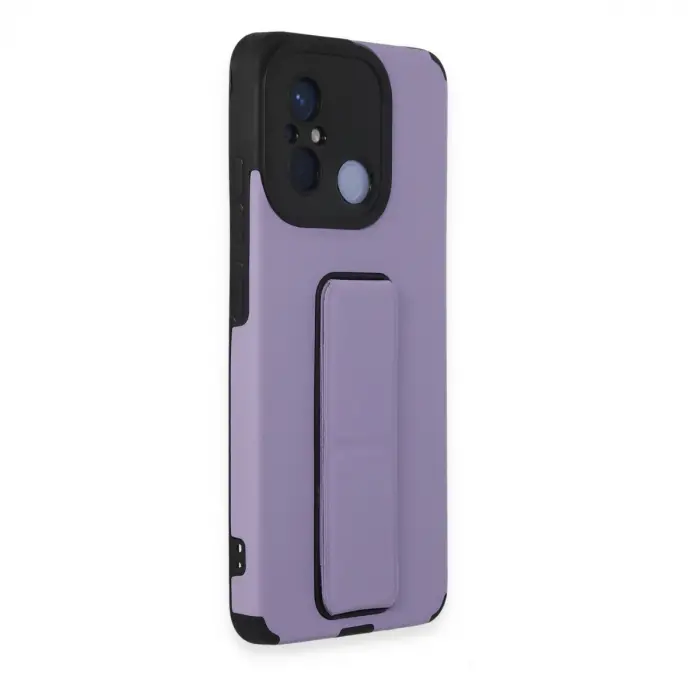 Xiaomi Redmi 12c Kılıf Mega Standlı Silikon - Lila