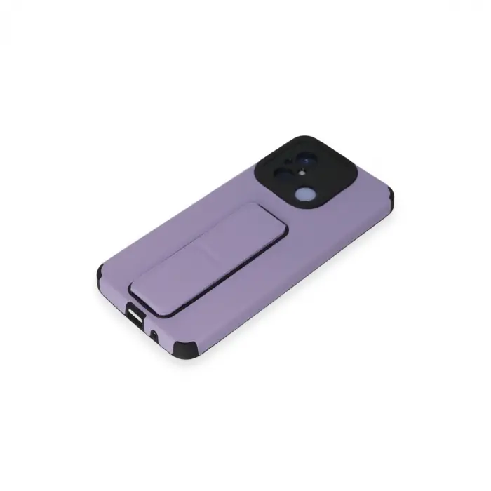 Xiaomi Redmi 12c Kılıf Mega Standlı Silikon - Lila