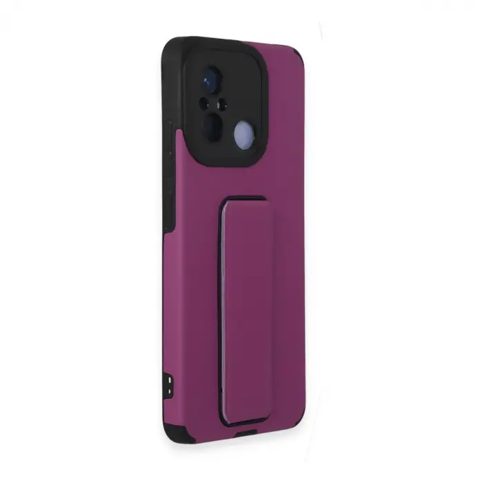Xiaomi Redmi 12c Kılıf Mega Standlı Silikon - Mor