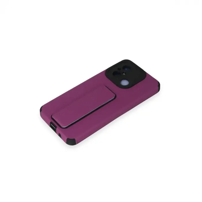 Xiaomi Redmi 12c Kılıf Mega Standlı Silikon - Mor