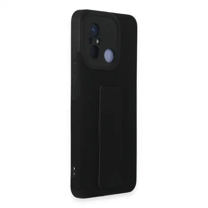 Xiaomi Redmi 12c Kılıf Mega Standlı Silikon - Siyah