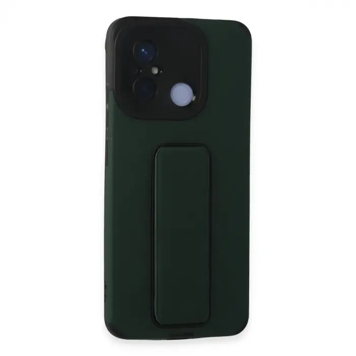 Xiaomi Redmi 12c Kılıf Mega Standlı Silikon - Yeşil