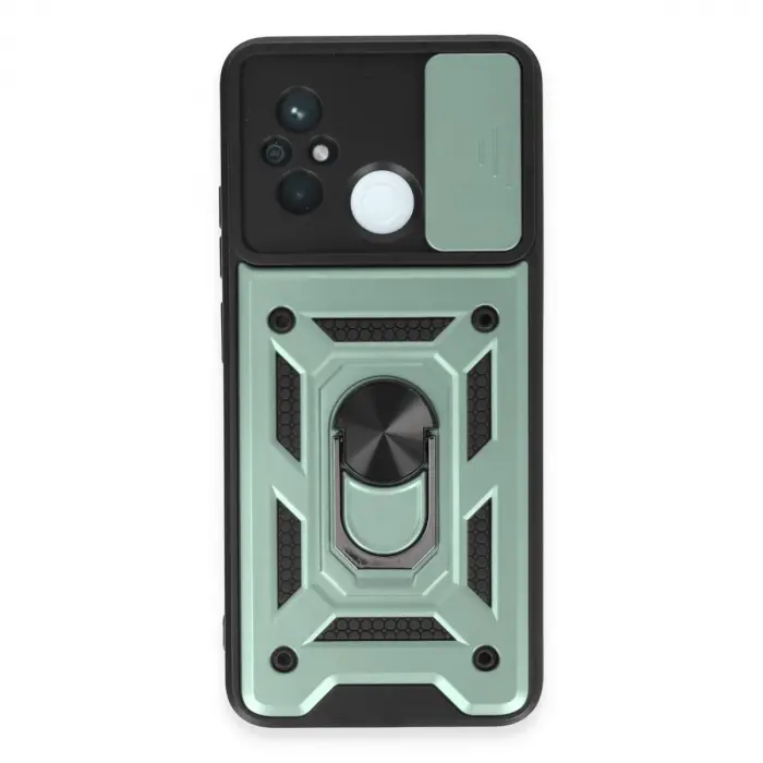 Xiaomi Redmi 12c Kılıf Pars Lens Yüzüklü Silikon - Yeşil
