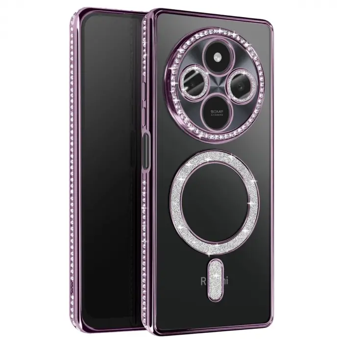 Xiaomi Redmi 14c Joke Simli Magneticsafe Kılıf - Derin Mor