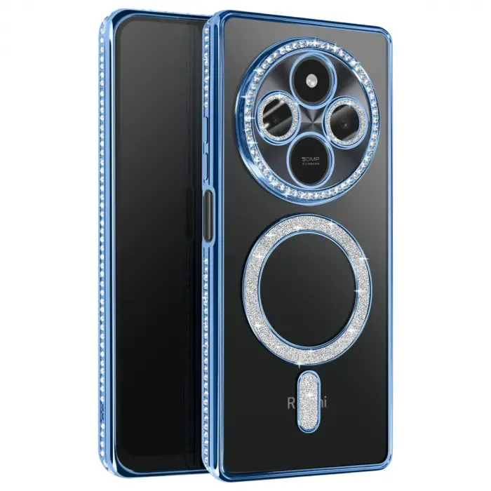 Xiaomi Redmi 14c Joke Simli Magneticsafe Kılıf - Mavi