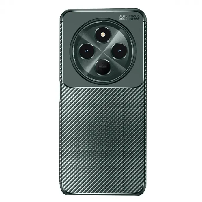 Xiaomi Redmi 14c Kılıf Auto Focus Karbon Kapak - Koyu Yeşil
