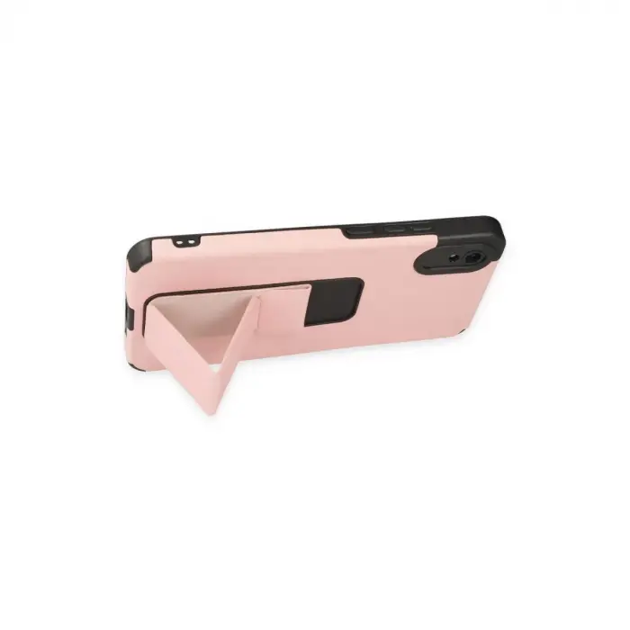 Xiaomi Redmi 9a Kılıf Mega Standlı Silikon - Pudra