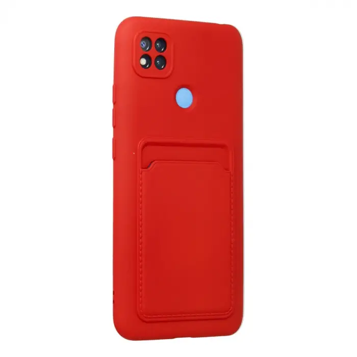 Xiaomi Redmi 9c Kılıf Kelvin Kartvizitli Silikon - Kırmızı