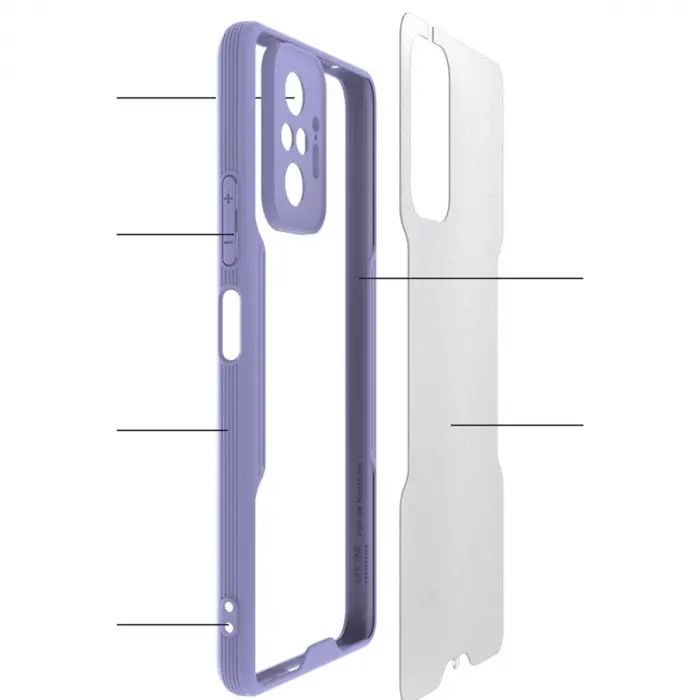 Xiaomi Redmi Note 10 Pro Kılıf Platin Silikon - Lila