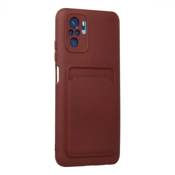 Xiaomi Redmi Note 10s Kılıf Kelvin Kartvizitli Silikon - Bordo
