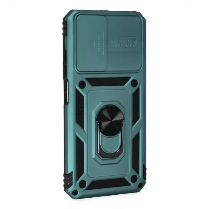 Xiaomi Redmi Note 11 Kılıf Pars Lens Yüzüklü Silikon - Yeşil