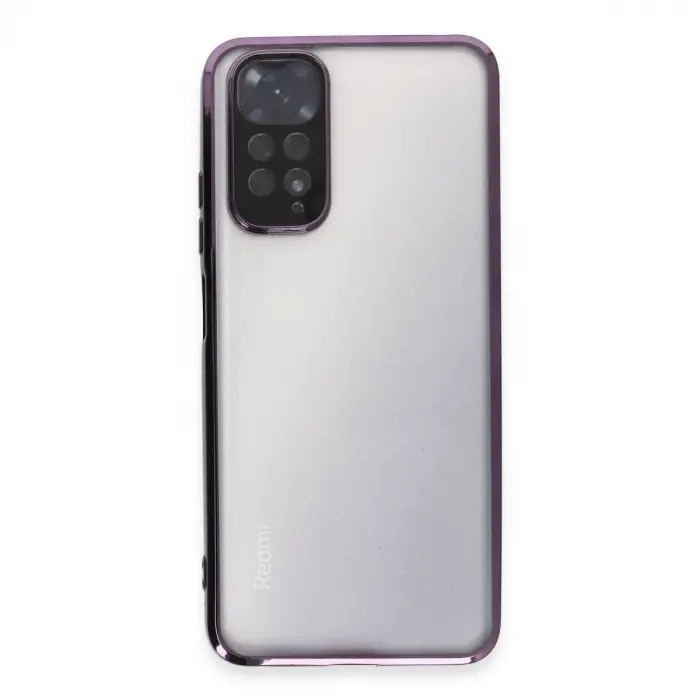 Xiaomi Redmi Note 11 Kılıf Razer Lensli Silikon - Mor