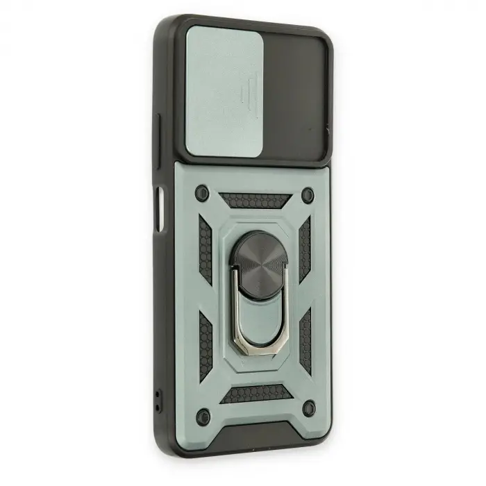 Xiaomi Redmi Note 11t Kılıf Pars Lens Yüzüklü Silikon - Yeşil