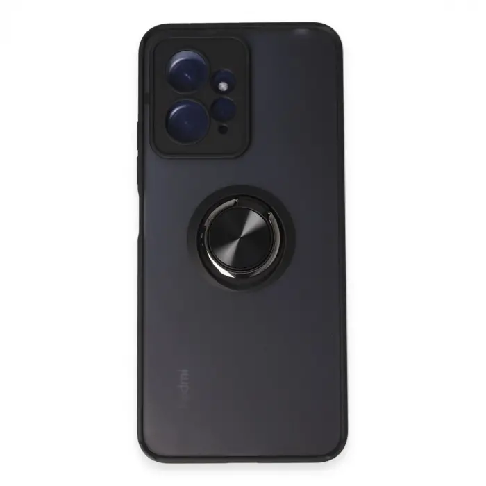 Xiaomi Redmi Note 12 4g Kılıf Montreal Yüzüklü Silikon Kapak - Siyah
