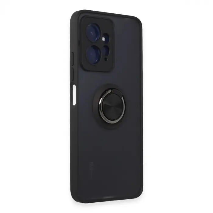 Xiaomi Redmi Note 12 4g Kılıf Montreal Yüzüklü Silikon Kapak - Siyah