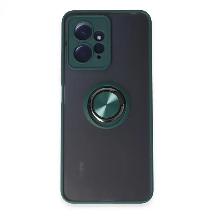 Xiaomi Redmi Note 12 4g Kılıf Montreal Yüzüklü Silikon Kapak - Yeşil