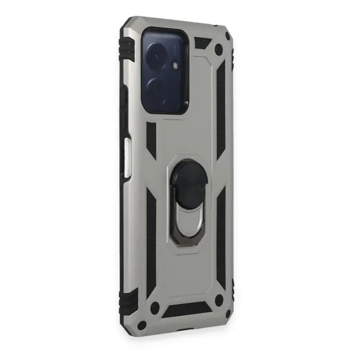 Xiaomi Redmi Note 12 4g Kılıf Sofya Yüzüklü Silikon Kapak - Gümüş