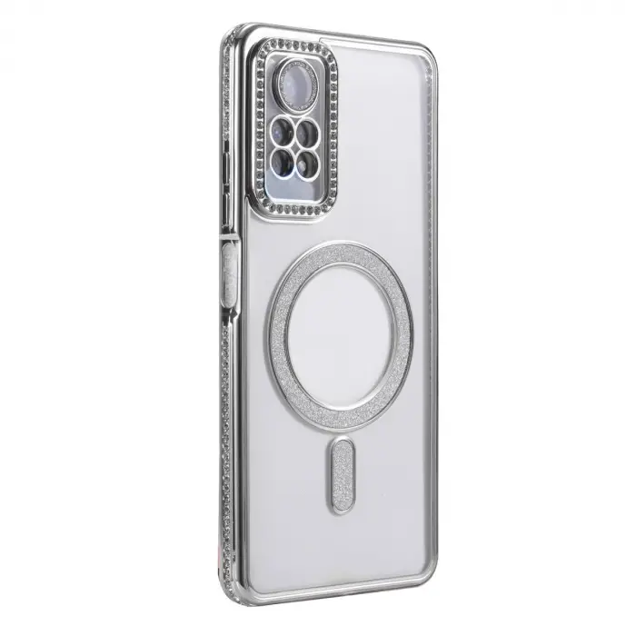 Xiaomi Redmi Note 12 Pro 4g Joke Simli Magneticsafe Kılıf - Gümüş